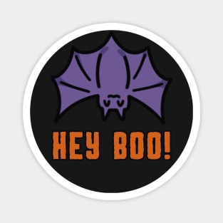 Purple Bat Hey Boo Halloween Magnet